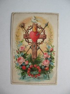 W KRZYŻU ZBAWIENIE przedwojenny ŚW. OBRAZEK 1906