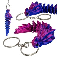 BRELOK SMOK 3D gradient fioletowo różowy brelok do kluczy SMOCZEK FIGURKA