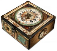 SZKATUŁKA pudełko steampunk OLD TIME MACHINE zegar 20x20