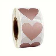 Naklejki zdrapki różowe złoto serca 25mm 300 sztuk