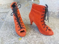 DON DONNA nr 37-38 czerwone botki skóra jak nowe