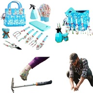 Narzędzia ogrodnicze do pracy w ogrodzie zestaw 11el grabki łopatka sekator