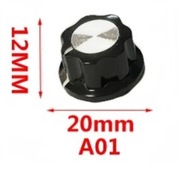 Gałka pokrętło fi-20 mm potencjometru przełącznika na wałek fi 6 mm 3-7-5