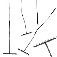 GRABIE GRABKI DO LIŚCI TRAWY METALOWE Z METALOWYM TRZONKIEM OGRODOWE