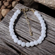 BRANSOLETKA Z KAMIENI NATURALNYCH - KRYSZTAŁ LODOWY MAT