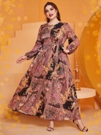 Tanio !_NOWA klasyczna WYSZCZUPLAJĄCA sukienka maxi SHEIN_pasek_44/46