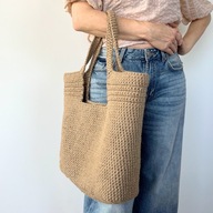 Sauvage Jute Tote - torba damska jutowa handmade boho, pojemna i dwustronna