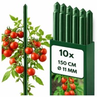 TYCZKA DO POMIDORÓW STALOWA PALIK PODPORA DO ROŚLIN 150CM x 11mm 10 SZTUK