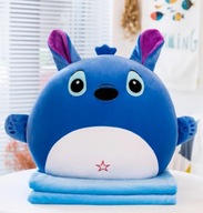 MASKOTKA PODUSZKA KOC OGRZEWACZ DO RĄK STITCH POPIELATY Z KOCEM 3w1