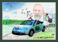 Karykatura na prezent ze zdjęcia dla kierowcy wykonanie ręczne PROMOCJA