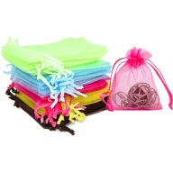 DUŻE WORECZKI Z ORGANZY NA ŚLUB PREZENT BIŻUTERIĘ MAŁE TOREBKI 100 SZT