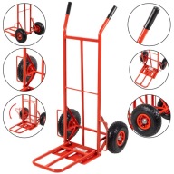 Wózek transportowy magazynowy taczkowy/schodowy 150 kg z podwójną platformą