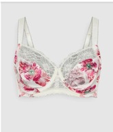 Dorina Eco biustonosz z fiżbinami i koronką Rozm. 85 D waniliowy kwiaty