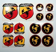 Naklejki z Logo ABARTH Zestaw 14szt dla Fiat Punto Evo 500 Bravo Emblematy