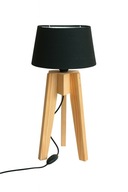 Drewniana lampka tripod skandynawska – lampka nocna minimalistyczna