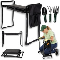 KLĘCZNIK OGDOROWY SKŁADANY DO PLEWIENIA TABORET 3W1 + AKCESORIA OGRODOWE
