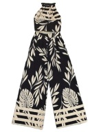 Komplet Damski Capri Print – Old Money Top i Spodnie - Czarny