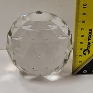 Duża kula kryształowa fasetowana 10 cm ciężka dekoracja przycisk do papieru