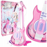GITARA ELEKTRYCZNA ROCKOWA Z MIKROFONEM NA STATYWIE KARAOKE DLA DZIECI