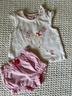 Komplet niemowlęcy 3-6m lato blumersy f&f 68