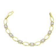 86741 Bransoletka stal chirurgiczna 316L pozł.14k cyrkonie 19-17 CM 8 MM