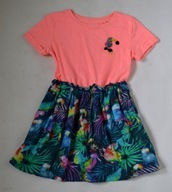 T27 NEXT Sukienka NOWA NEONOWA TUKAN PAPUGA 104cm 4lat