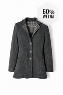 Vintage wełniana marynarka M brunatna taliowana dłuższa old money preppy