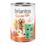 3x Briantos Delicious Pate karma dla psa smak jagnięcina marchew 400 g
