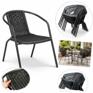 Krzesło Ogrodowe Na Taras Balkon Ogród Do Stołu Czarne Solidne Krzesła