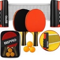 ZESTAW DO PING PONGA TENISA STOŁOWEGO 2X PALETKI SIATKA PIŁECZKI BEPRO