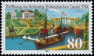 Niemcy 1984 Znaczek 1223 ** kanał statek Żaglowiec
