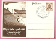 Niemcy 1936, cp /6+4pf/+ st.Berlin Stadion, sport, olimpiada letnia Berlin