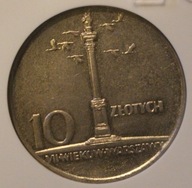 10 ZŁ ZŁOTYCH 1966 KOLUMNA ZYGMUNTA GCN MS68 - DESTRUKT - SKRĘTKA - UNIKAT