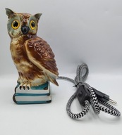 Sowa - lampka nocna - lata 50-te XX w - kolekcjonerska - prześliczna 20cm