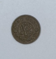 INDIE - TRAVANCORE - 4 CASH 1906-1935 - RAMA VARMA VI / BALARAMA VARMA II