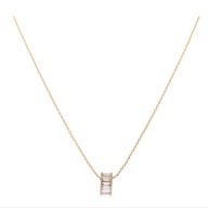 61229 Celebrytka 18K pozłacana 41+5 CM charms wałek z kryształkami