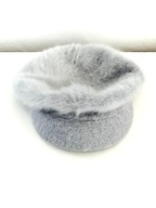 NOWA DAMSKA CZAPKA Z DASZKIEM FUTRO KROLIKA SZARY