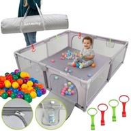 Kojec dziecięcy Harmony wielokolorowy 180x200 cm z uchwytami i 50 piłkami