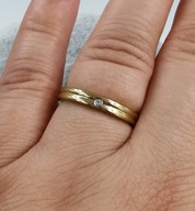 AAA Pierścionek obrączka złota stal chirurgiczna średnica 19 mm