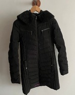 Kenneth Cole czarna kurtka zimowa z kapturem