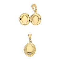 86115 Zawieszka stal chirurgiczna 316L pozłacana 18k sekretnik owal