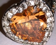 Pierścionek pomarańczowe serce w cyrkoniach kamień w kolorze Topaz Imperial