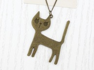 wisiorek KOT kotek vintage retro aesthetic boho gypsy etno CAT004