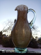 Dzbanek ozdobny szklany Łysa Góra PRL New Look