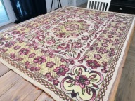 TKANY DWUSTRONNY KILIM OBRUS KAPA NARZUTA PIWONIE BRATKI B1 135 x 180
