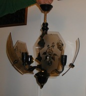 czarny żyrandol pięcioramienny