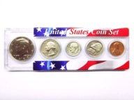 zestaw monet USA 1+5+10+25+50 centow 1988 w plastikowy holderze
