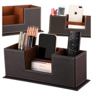SKÓRZANY ORGANIZER NA BIURKO ZE SKÓRY PU WIELOFUNKCYJNY PRZYBORNIK BIUROWY