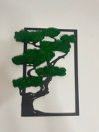 OBRAZ Z MCHU CHROBOTKA DRZEWO BONSAI OZDOBA DEKORACJA NA ŚCIANĘ