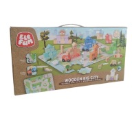 ELEFUN WOODEN BIG CITY KLOCKI DREWNIANE 115 ELEMENTÓW MIASTO + POJAZDY